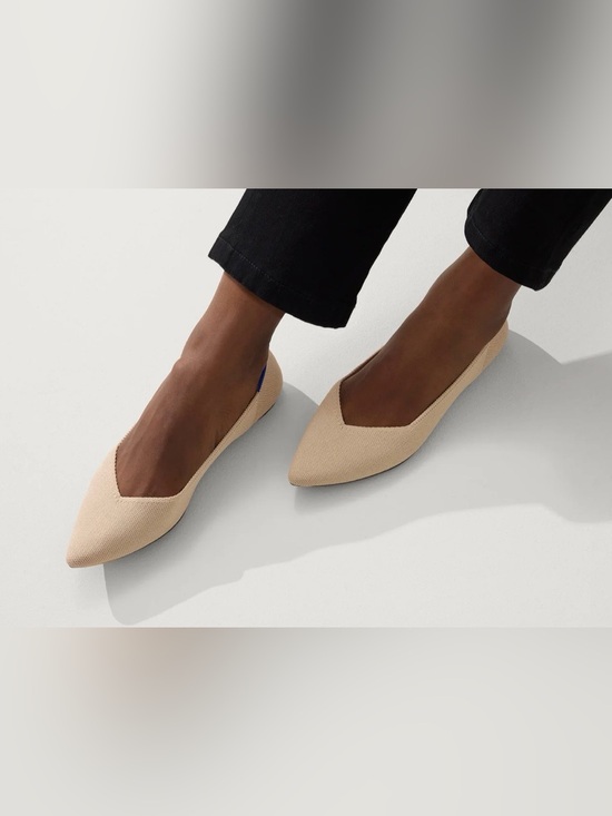 Rothy's Shoes - Rothy’s The Point II Ecru Women’s Pointed Ballet Flats in Beige